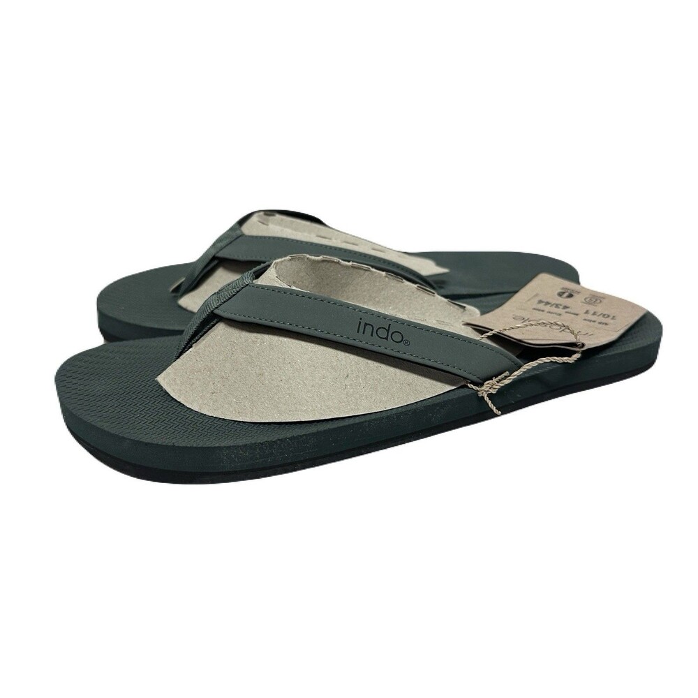 NEW Indosoles Mens Size 10-11 All Terrain Waterproof Vegan Flip Flops Leaf Green - Picture 4 of 9